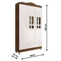 Quarto De Bebê Berço 3 Em 1 Guarda Roupa Infantil Branco - 2