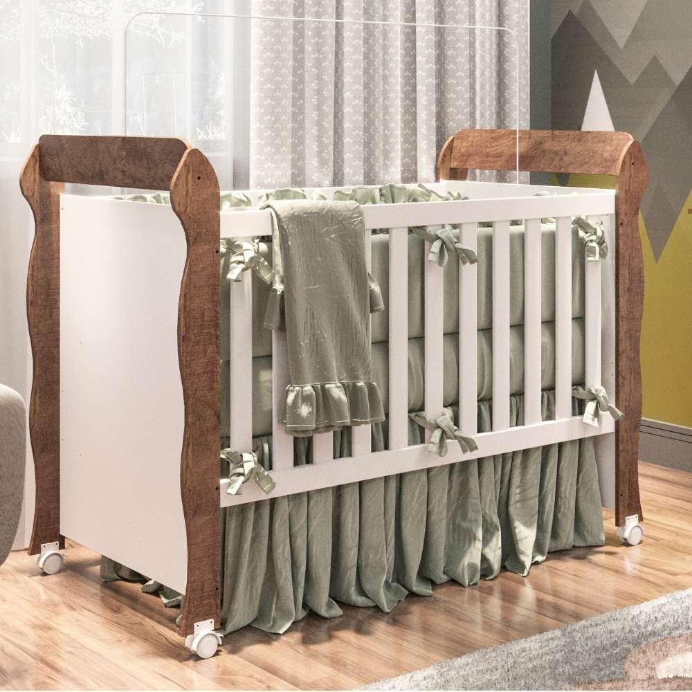 Quarto De Bebê Taís Berço Mini Cama Mirelle Cômoda Branco - 7