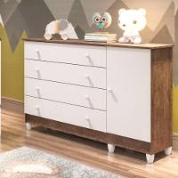 Quarto De Bebê Taís Berço Mini Cama Mirelle Cômoda Branco