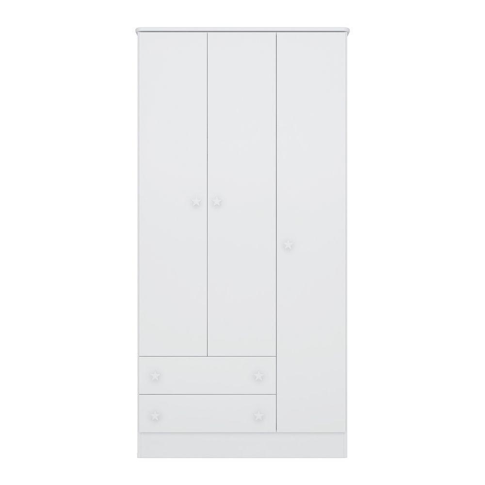 Guarda Roupa Infantil 3 Portas E 2 Gavetas Branco - 3