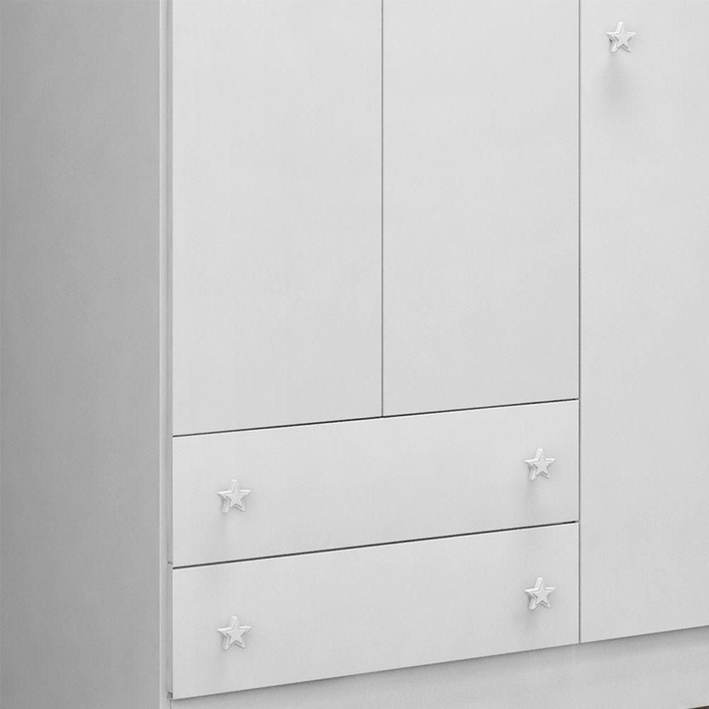 Guarda Roupa Infantil 3 Portas E 2 Gavetas Branco - 5