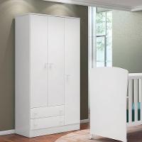 Guarda Roupa Infantil 3 Portas E 2 Gavetas Branco - 2