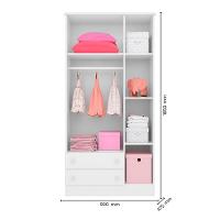 Guarda Roupa Infantil 3 Portas E 2 Gavetas Branco - 6