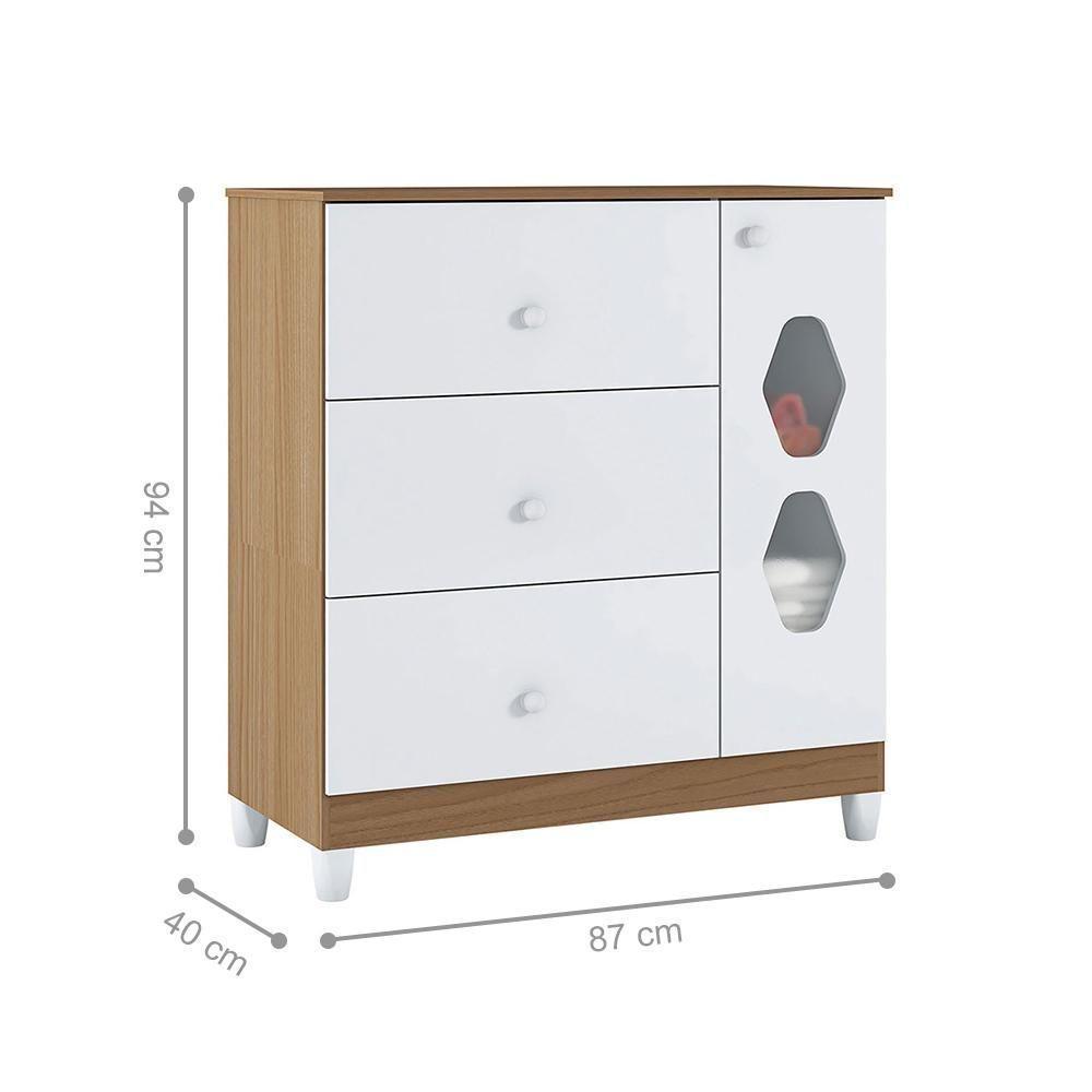 Conjunto Guarda-roupa E Cômoda Porto Branco Almendra - 5