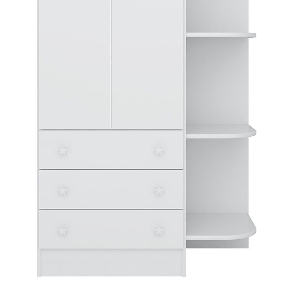 Guarda Roupa Infantil 2 Portas E 3 Gavetas Com Branco - 5