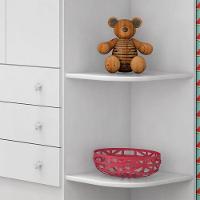 Guarda Roupa Infantil 2 Portas E 3 Gavetas Com Branco - 6