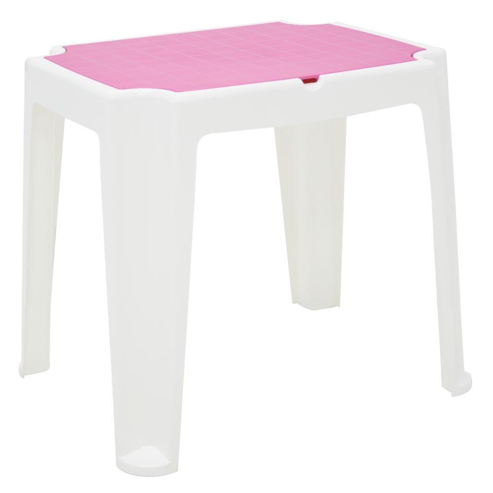 Mesa Infantil Versa em Polipropileno Rosa e Branco - 3