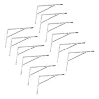 Kit Suporte Prateleira Com 12 Peças Em Aço Mão Francesa 15x10 Branco - 1