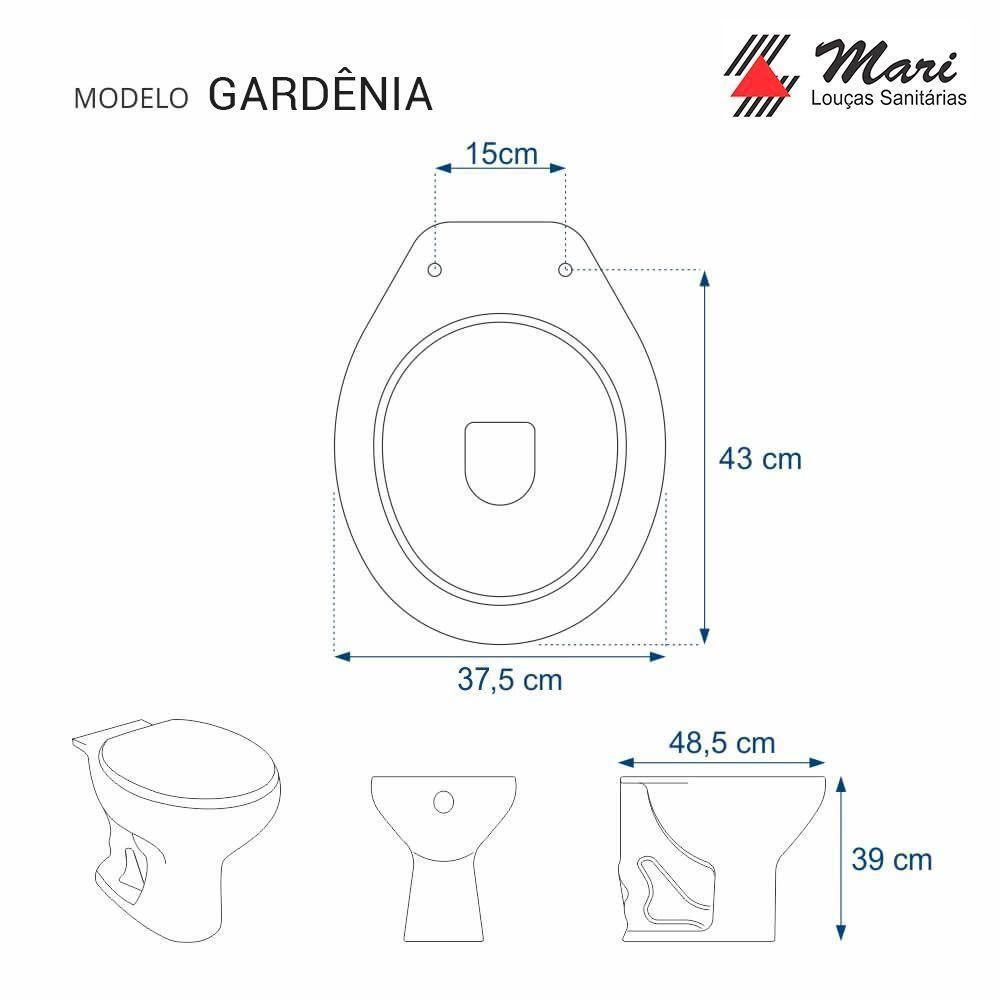Assento Sanitário Fechamento Lento Gardenia Branco Mari - 3