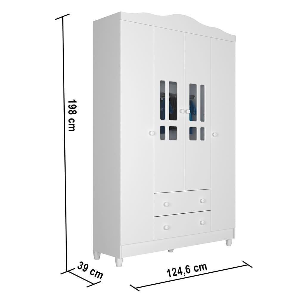 Quarto De Bebê Berço Mini Cama Guarda Roupa Cômoda Branco - 2