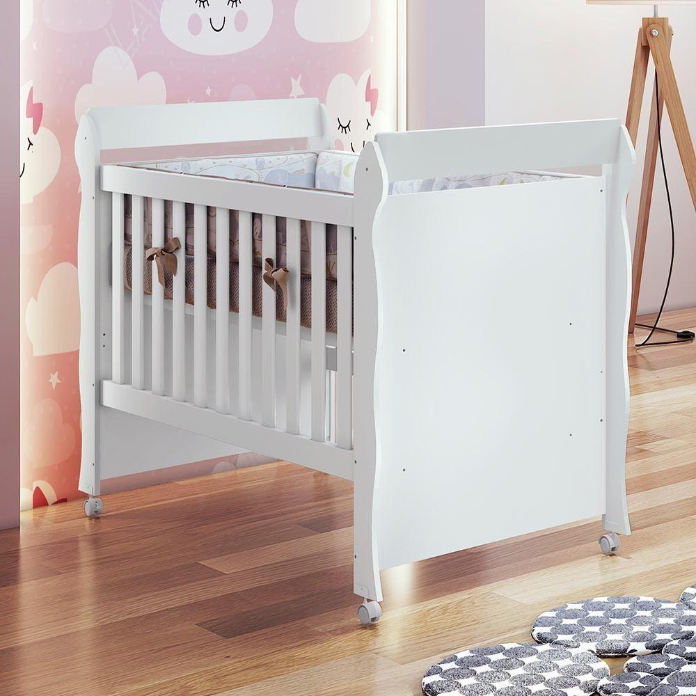 Quarto De Bebê Berço Mini Cama Guarda Roupa Cômoda Branco - 10