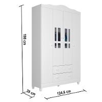 Quarto De Bebê Berço Mini Cama Guarda Roupa Cômoda Branco - 2