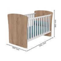 Kit Berço Mini Cama E Cômoda Carvalho Rústico/Branco