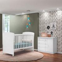 Kit Berço Mini Cama E Cômoda Sapateira Infantil E Branco - 1