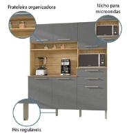 Armário de Cozinha Completa Montesa 6 Portas 2 Gavetas Freijó-Grafite - 3