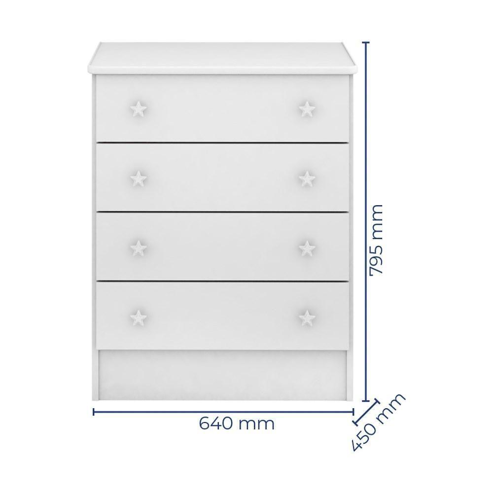 Quarto De Bebê Cômoda 777 E Berço Mini Cama 1344 Doce Sonho Branco - Qmovi - 2