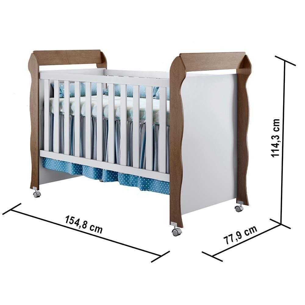 Quarto De Bebê Berço Mini Cama Guarda Roupa Infantil Branco - 5