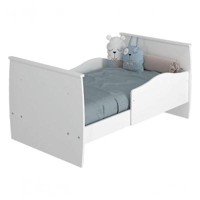 Quarto De Bebê Com Berço Mini Cama Conforto E Cômoda 1 Porta 3 Gavetas Fofura Permobili Branco
