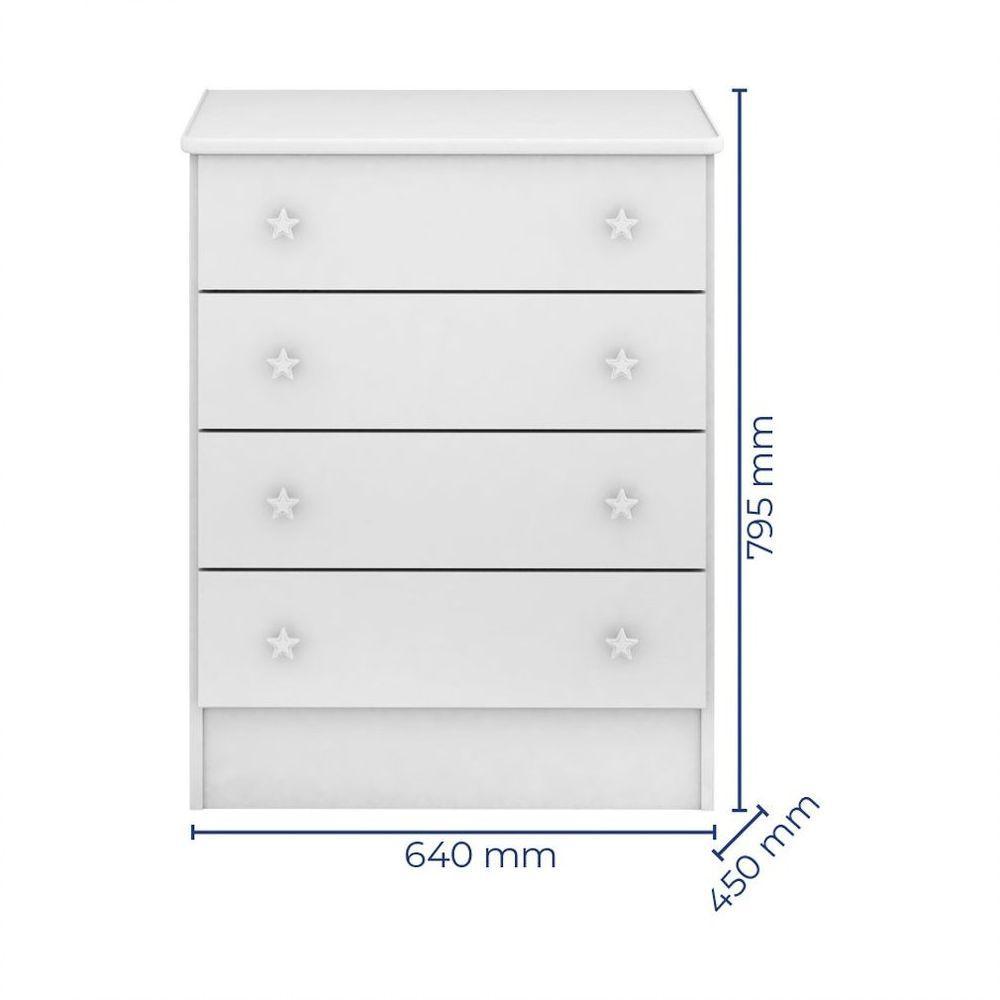 Quarto De Bebê Cômoda 777 E Berço 1344 Doce Sonho Com Colchão Branco - Qmovi - 4