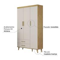 Quarto De Bebê Guarda Roupa Cômoda 4 Gavetas Com Fraldário Berço 3 Em 1 Ludmila Off White