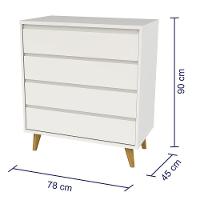 Quarto De Bebê Roupeiro 3 Porta Com Gavetas Cômoda Branco - 5