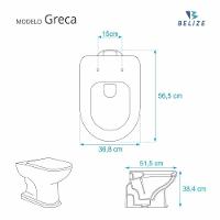 Assento Sanitário Greca Bege Claro Para Vaso Belize - 3