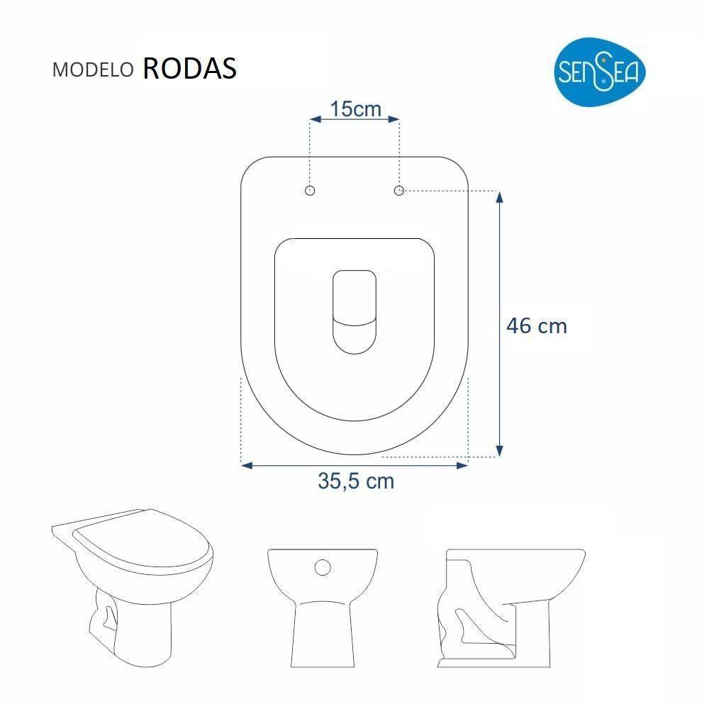Tampa de Vaso Acrilico Rodas Branco para Bacia Sensea - 3