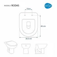 Tampa de Vaso Acrilico Rodas Branco para Bacia Sensea - 3