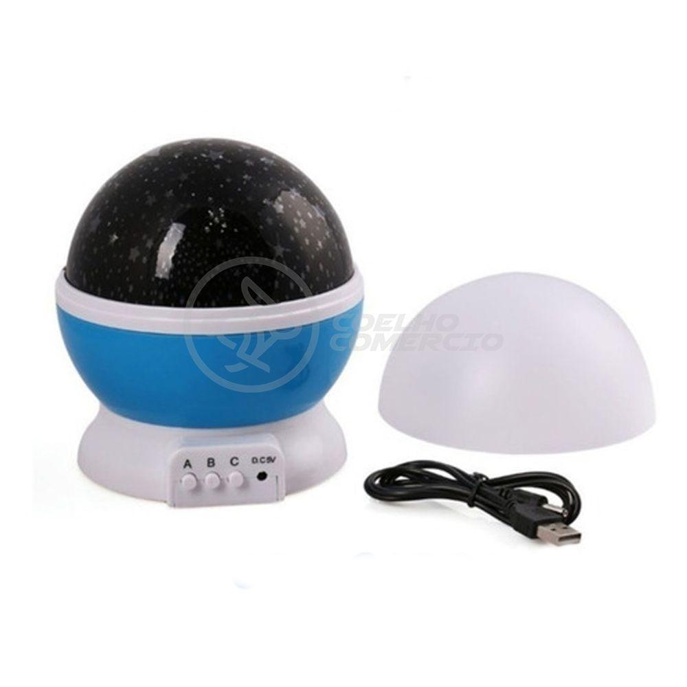 Luminária Projetor Abajur Estrelas Galáxia Bonito Céu Azul - 5
