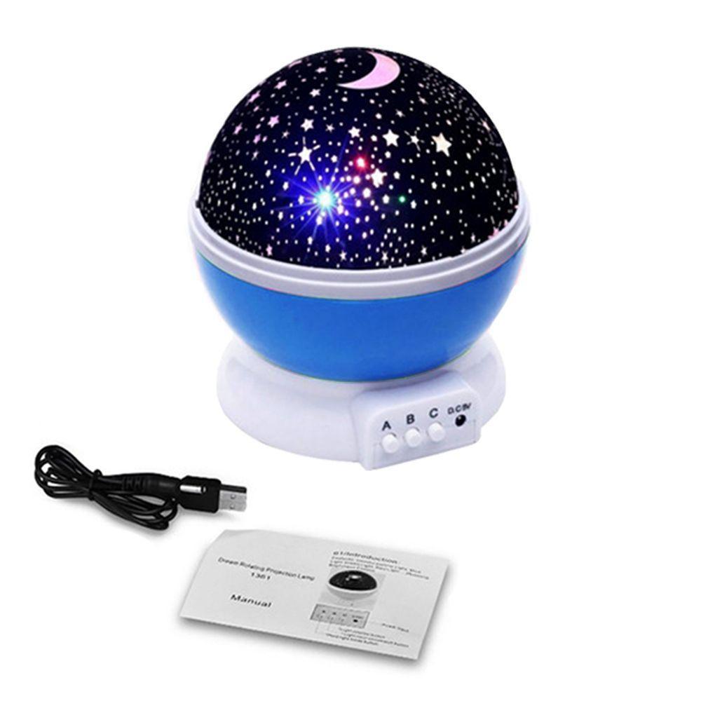 Luminária Projetor Abajur Estrelas Galáxia Bonito Céu Azul - 6