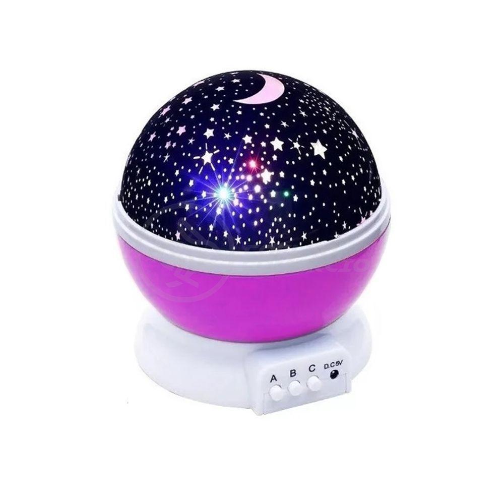 Luminária Projetor Abajur Estrelas Galáxia Projeção Céu Roxo - 2