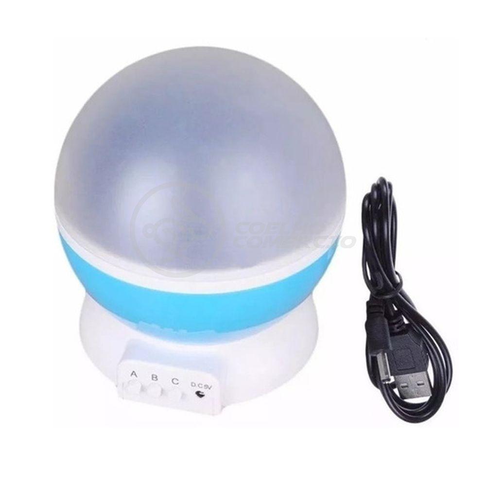 Luminária Projetor Abajur Estrelas Galáxia Animado Céu Azul - 1