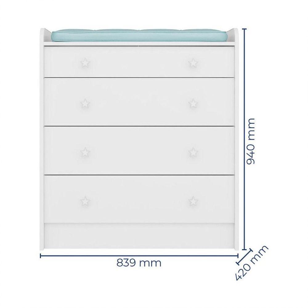 Quarto De Bebê Cômoda 2523 E Berço Mini Cama 1344 Doce Sonho Branco - 2