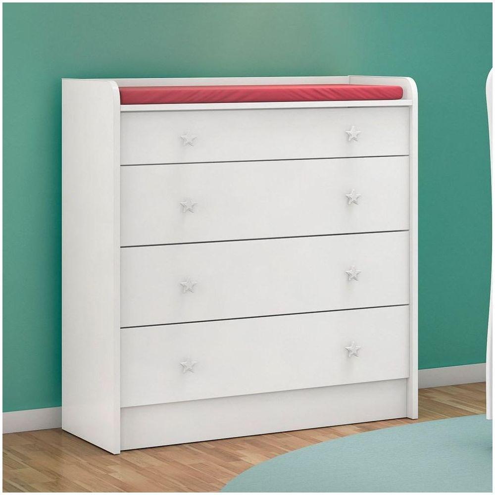 Quarto De Bebê Cômoda 2523 E Berço Mini Cama 1344 Doce Sonho Branco - 5