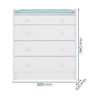 Quarto De Bebê Cômoda 2523 E Berço Mini Cama 1344 Doce Sonho Branco - 2