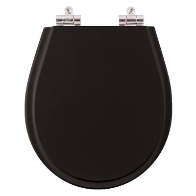 Tampa de Privada Poliéster Soft Close Preto Louça Eternit