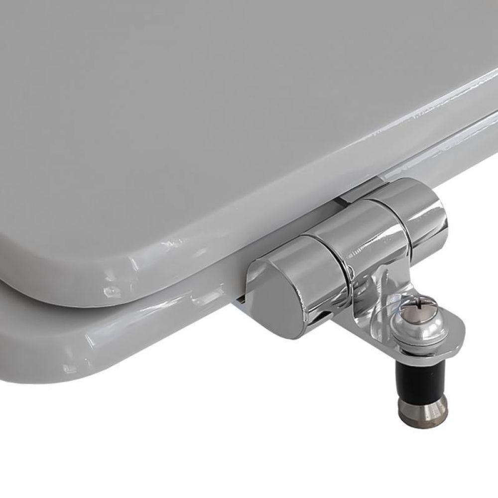 Tampa Vaso Sanitário Com Amortecedor Cinza Para Bacia Fiori - 2