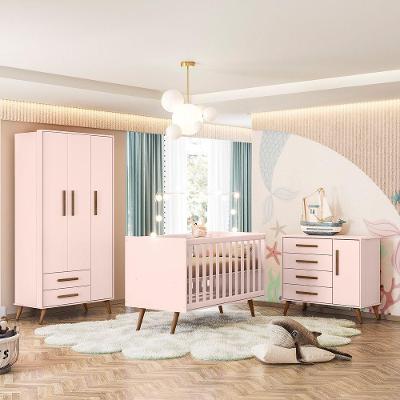 Conjunto Quarto Infantil Retro Toronto Rosa