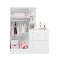 Guarda Roupa Com Comoda Infantil Lecco Branco