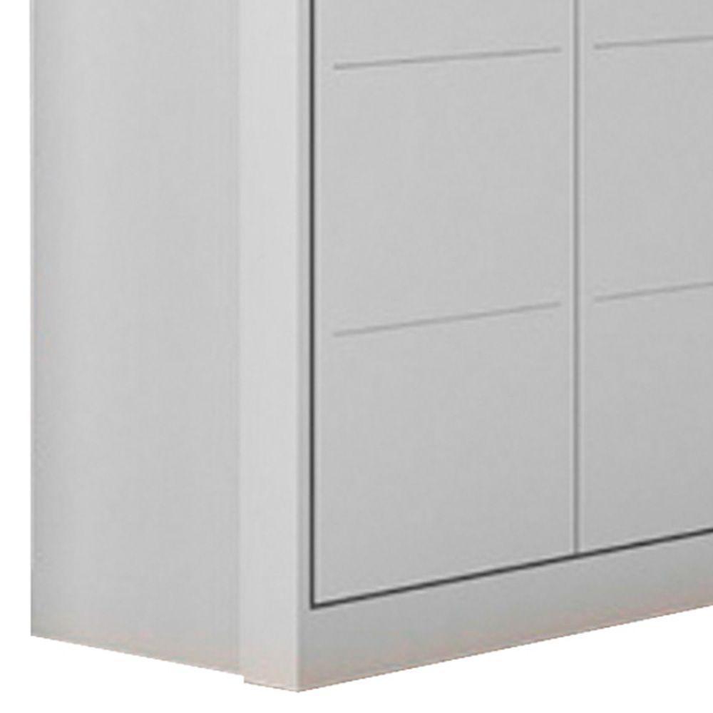 Jogo De Quarto Infantil Guarda Roupa 2 Portas E Cômoda 4 Gavetas Lua P04 Cinza - Mpozenato - 3