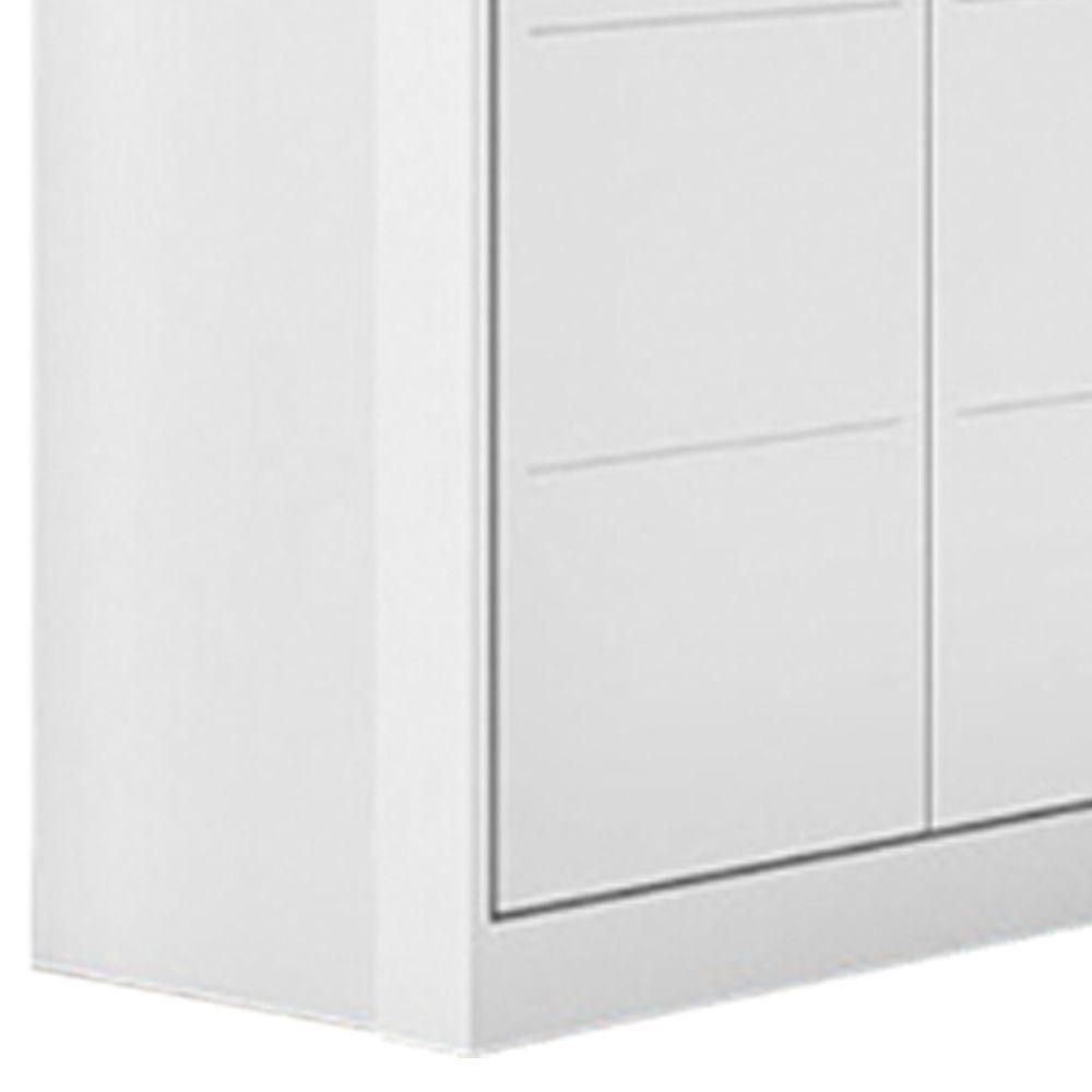 Jogo De Quarto Infantil Guarda Roupa 2 Portas E Cômoda 4 Gavetas Lua P04 Branco - Mpozenato - 3