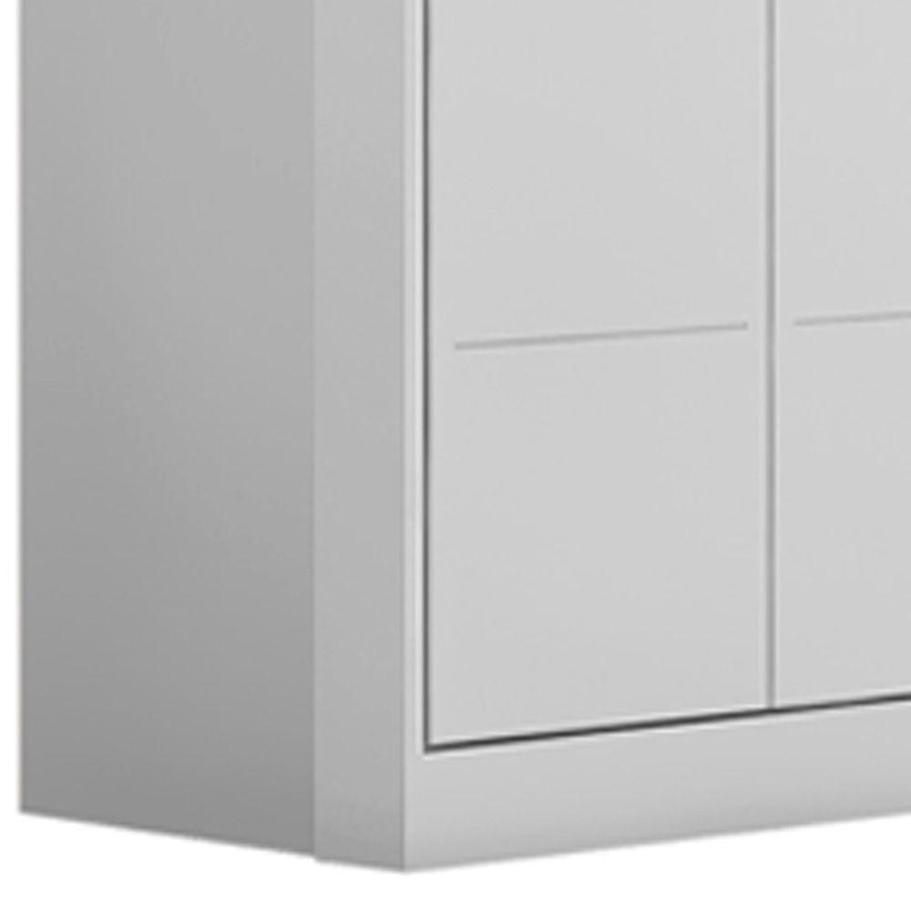 Jogo De Quarto Infantil Guarda Roupa 3 Portas E Cômoda 4 Gavetas Lilly P04 Branco - Mpozenato - 2