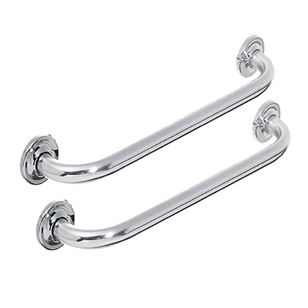 Alça Apoio Banheiro Kit 2 Uni Inox Acessibilidade Deficiente - 1