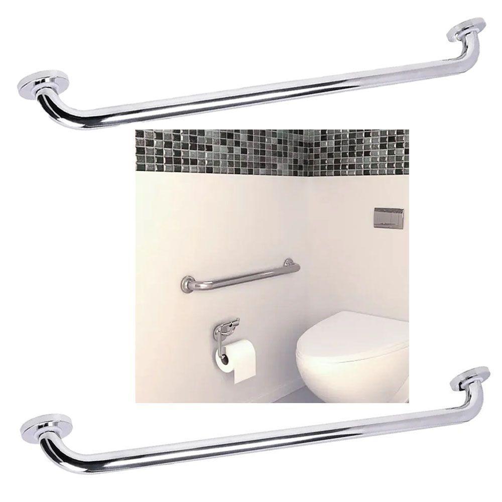 Alça Barra Apoio 70Cm Inox Kit 3 Uni Acessibilidade - 5
