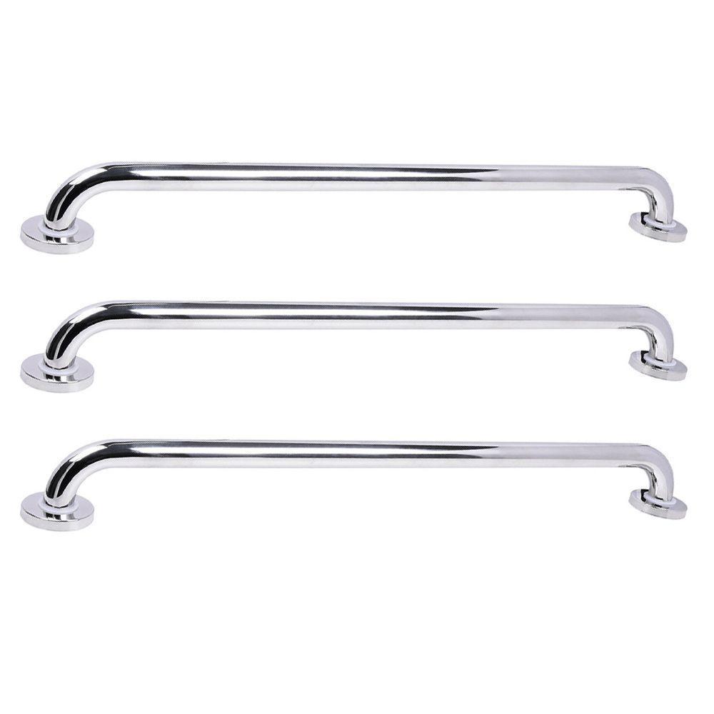 Alça Barra De Apoio 70Cm Inox Kit 3 Unidades Deficiente Idoso Anti Queda Corrimao - 1