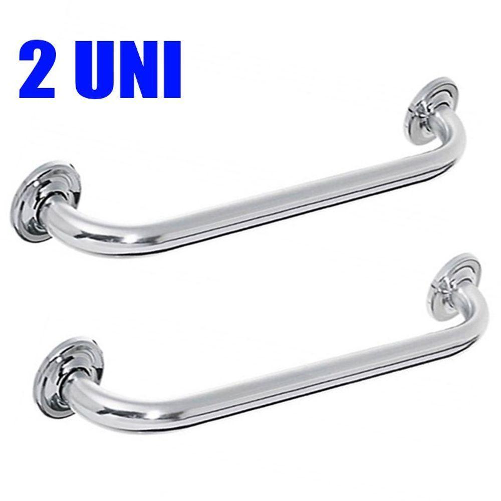 Alça Apoio Banheiro Inox Reta Idoso Cadeirante Acessibilidade Deficiente Kit 2 Unidades - 4