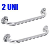 Alça Apoio Banheiro Inox Reta Idoso Cadeirante Acessibilidade Deficiente Kit 2 Unidades