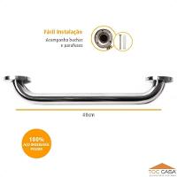 Barra De Apoio Tubular Em Inox Polido Diâmetro 1.1/4 De 40cm - 2