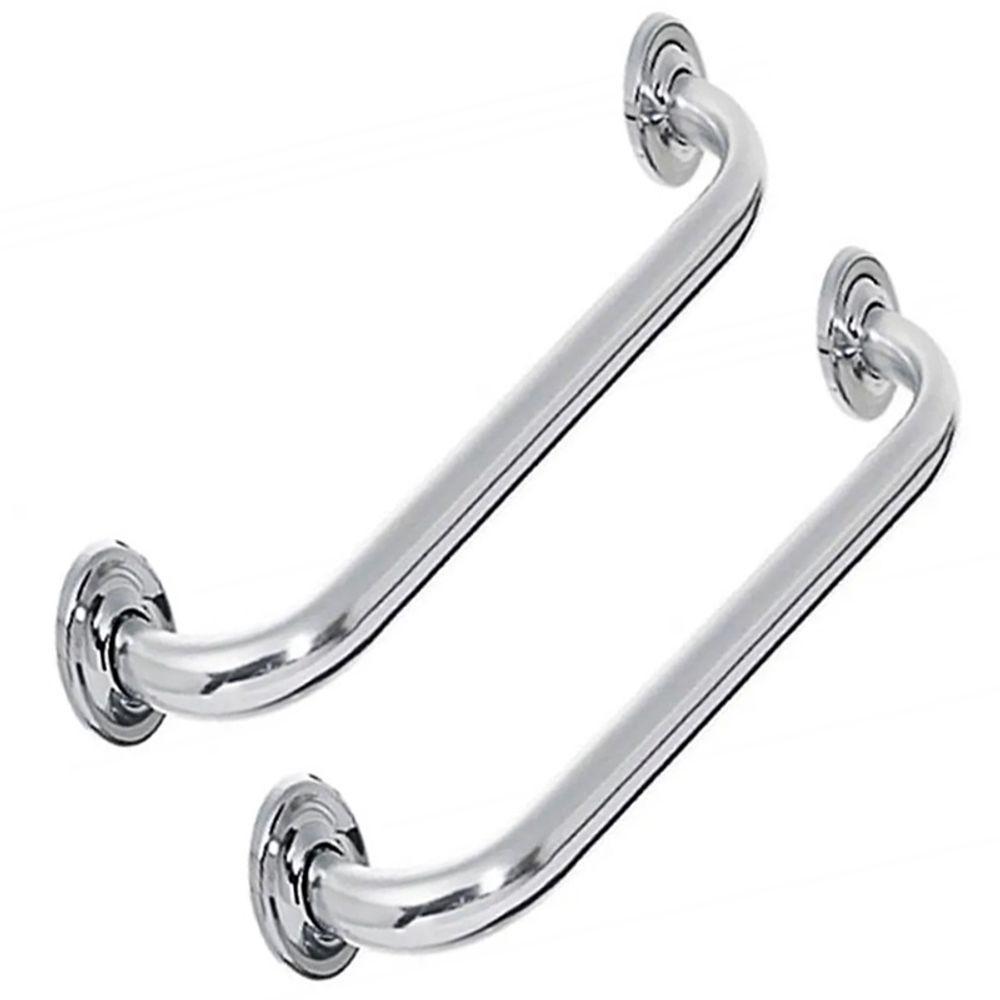 Alça Apoio Inox 50Cm Kit 2 Uni Banheiro Idoso Cadeirante - 1