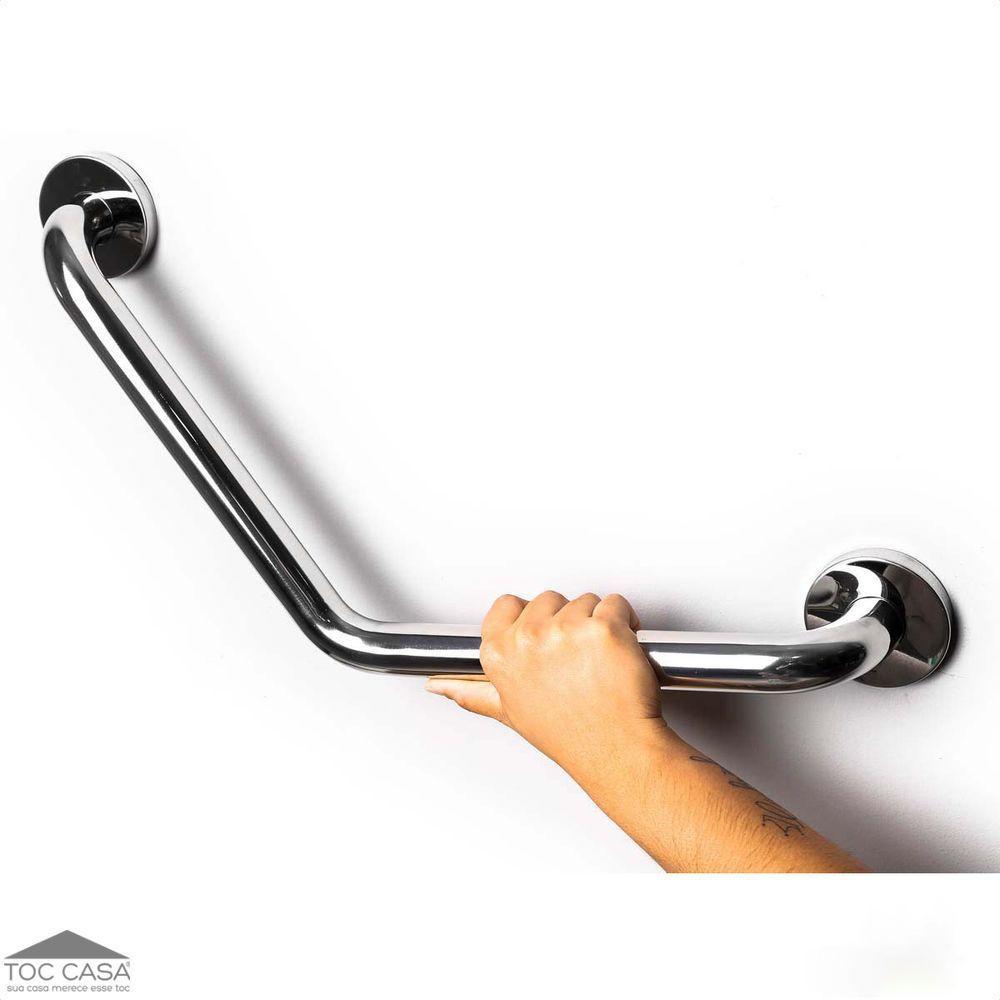 Barra De Apoio Inox Polido De 1.1/4 ângulo 120° De 40x40cm - 1